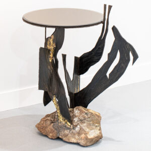 Sculptural Round Side Table by Cecile Geiger