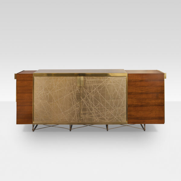 1950s Italian Walnut and Brass Sideboard