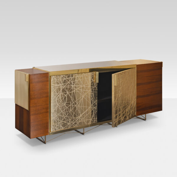 1950s Italian Walnut and Brass Sideboard - immagine 2