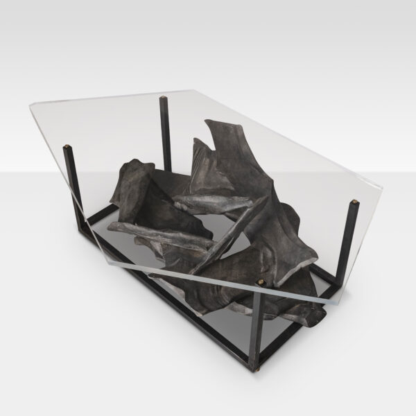 Coffee Table | Jean Campa Abstract Metal Sculpture | France 1992