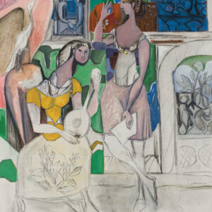 Edoardo Perrone di San Martino "Donna in giallo con chitarra" 1983