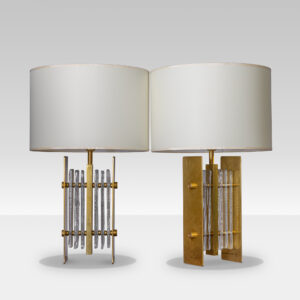 Brass and Blown Glass Italian Lamps