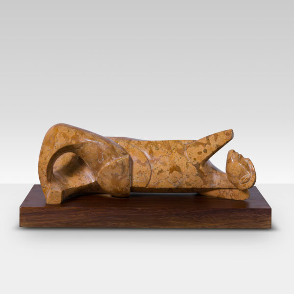 Italian Rosso Verona Marble Figurative Sculpture, 1975 - Image 2