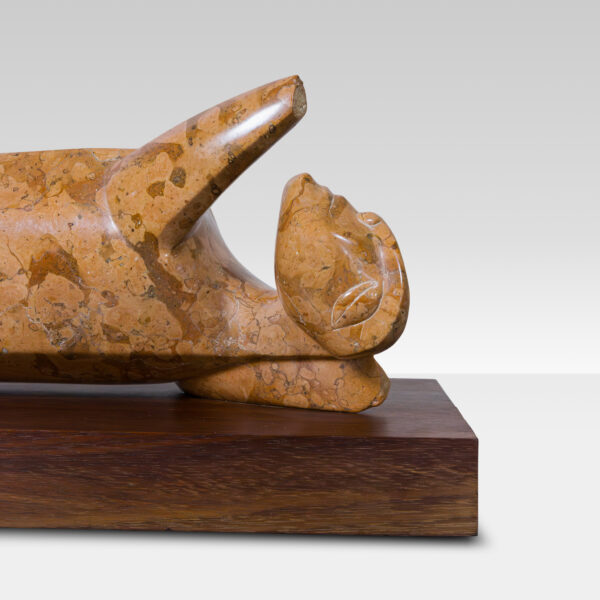 Italian Rosso Verona Marble Figurative Sculpture, 1975 - Image 3
