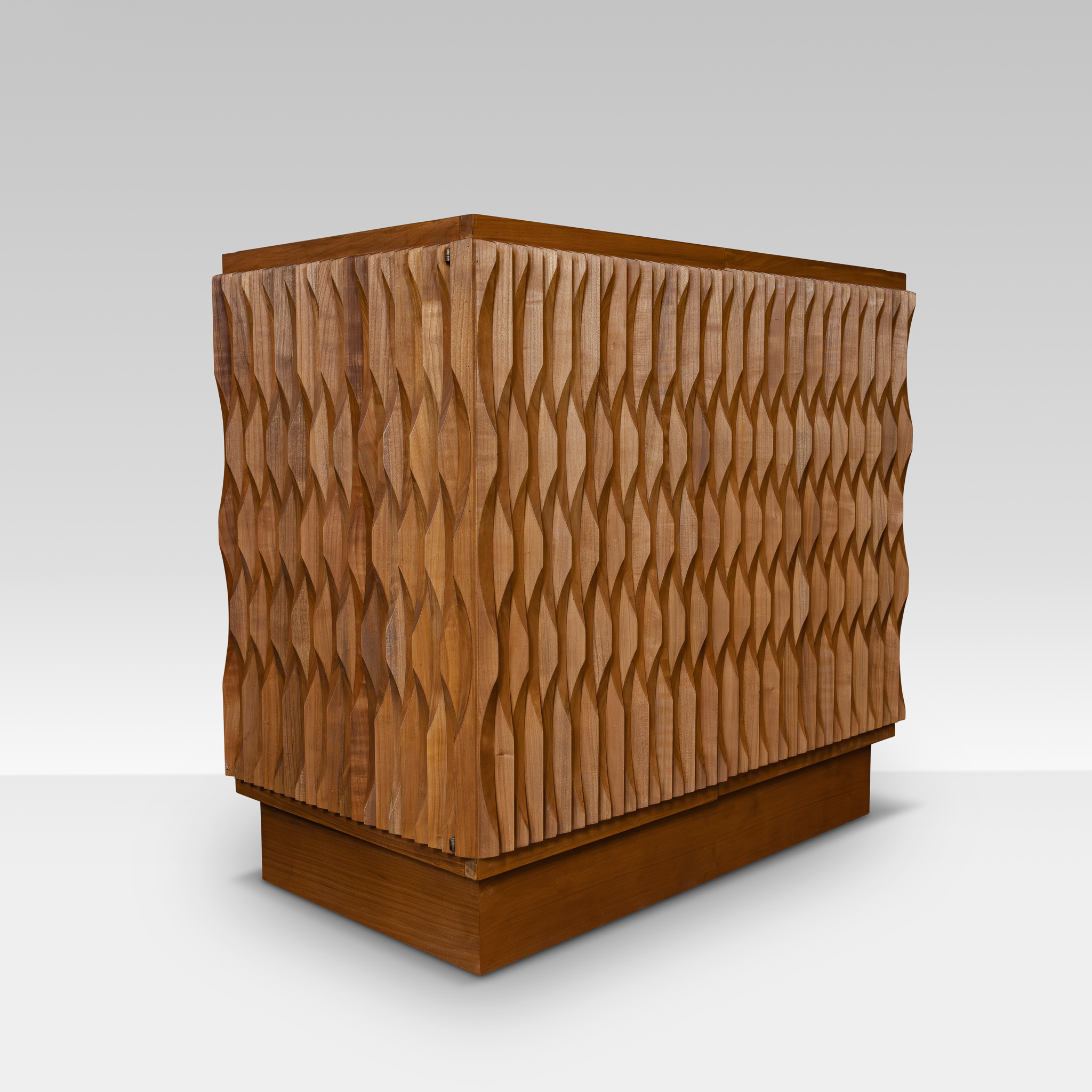 F Edition Wood Sculptural Pair of Cabinets - Image 3