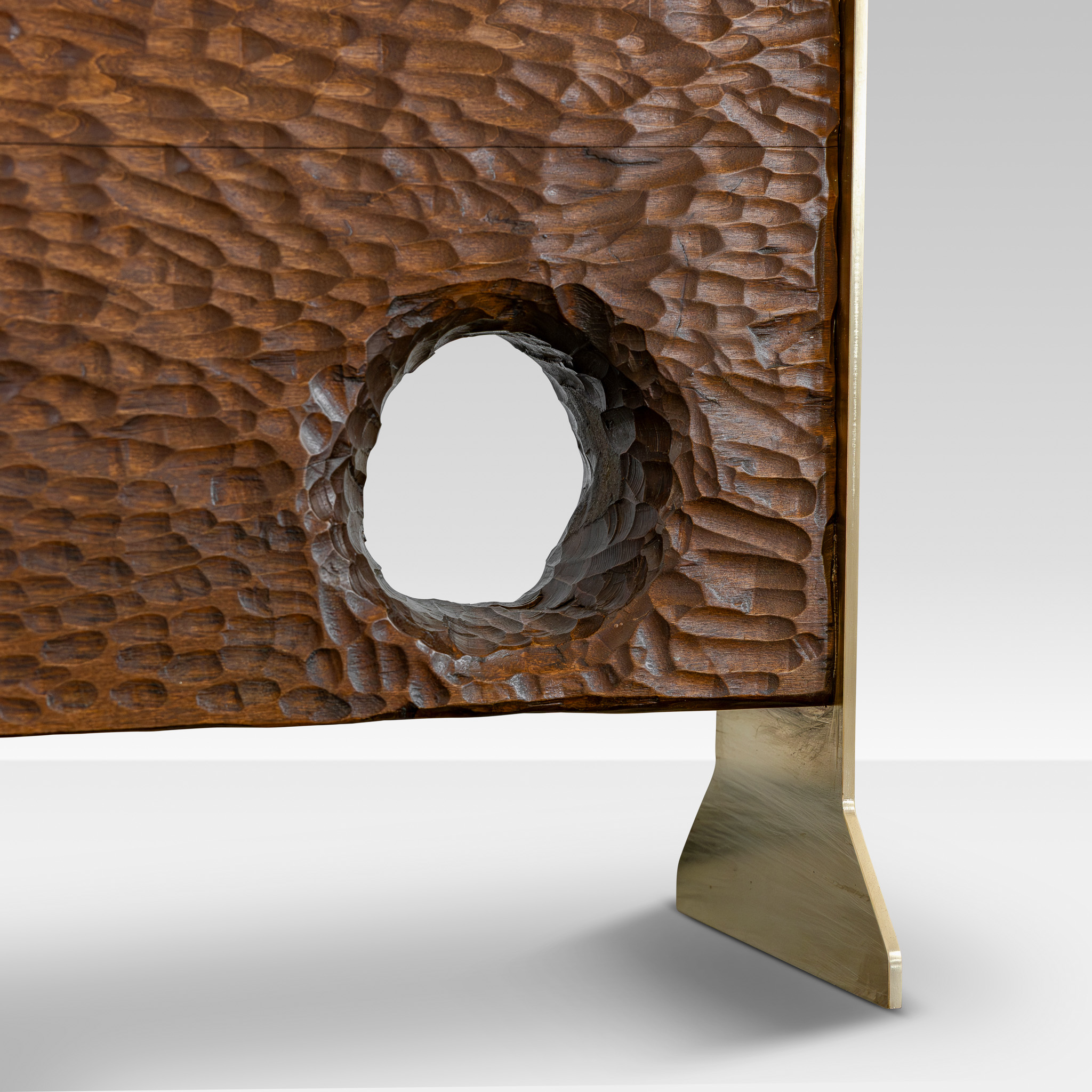 1970's Sculptural Wood Table Lamps | Pair - Image 2