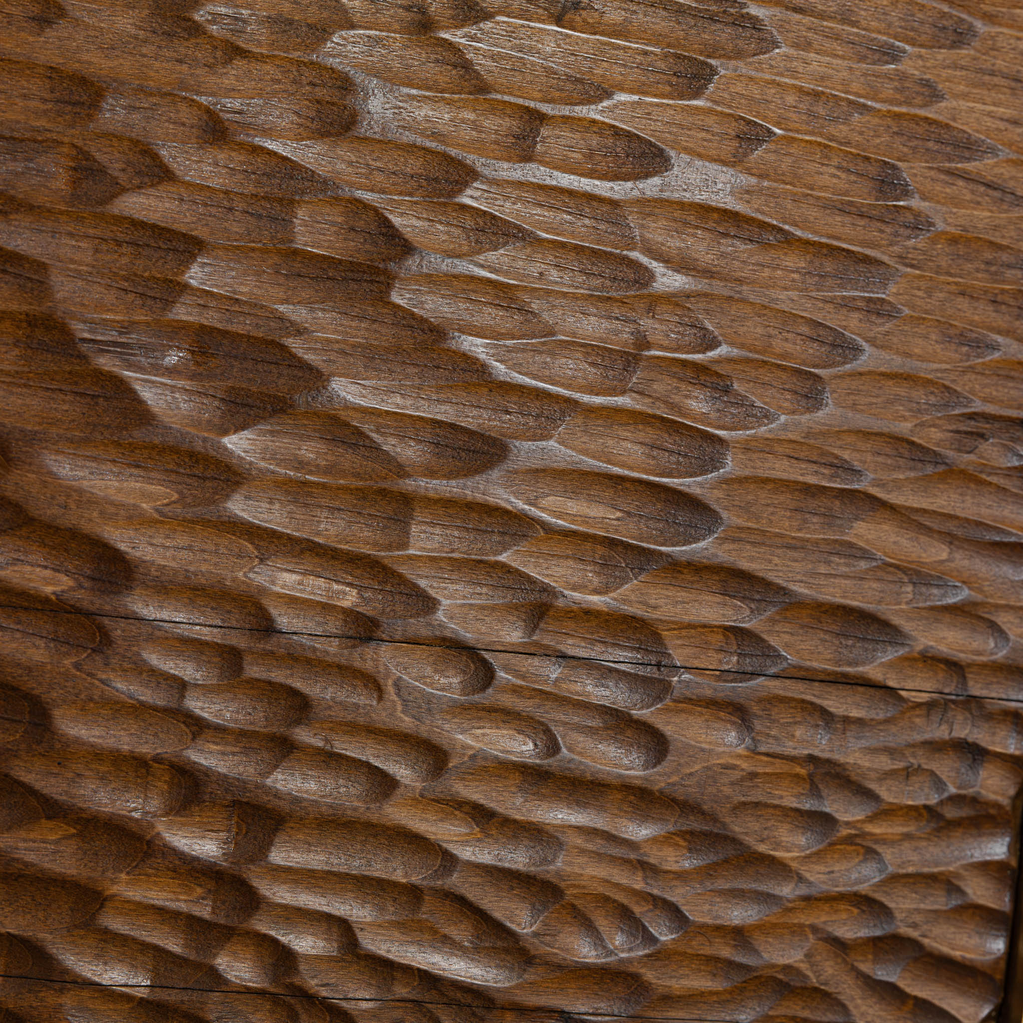 1970's Sculptural Wood Table Lamps | Pair - Image 3