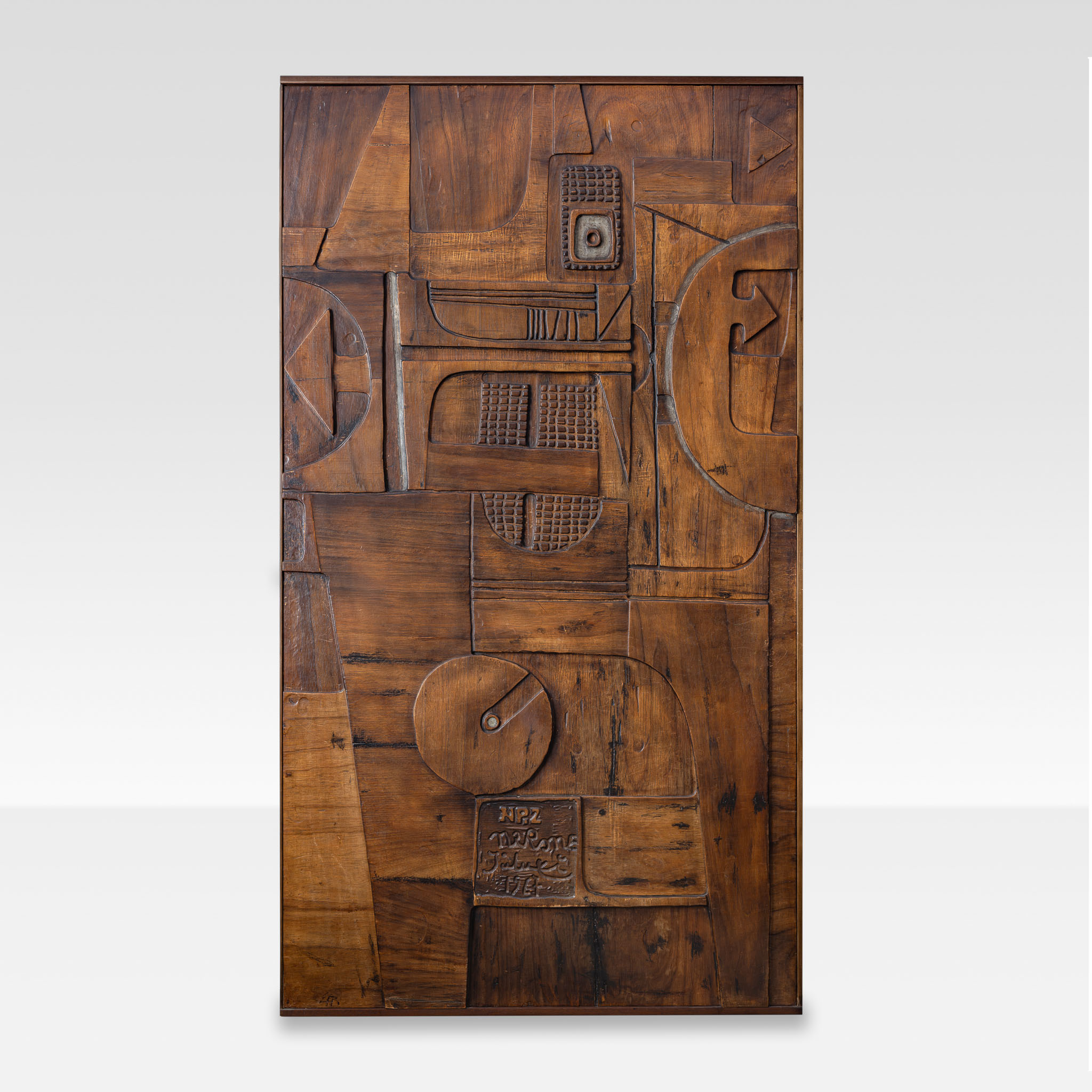 Nerone & Patuzzi for Gruppo NP2, Pair of Decorative Wood Panels Italy 1967 - Image 3
