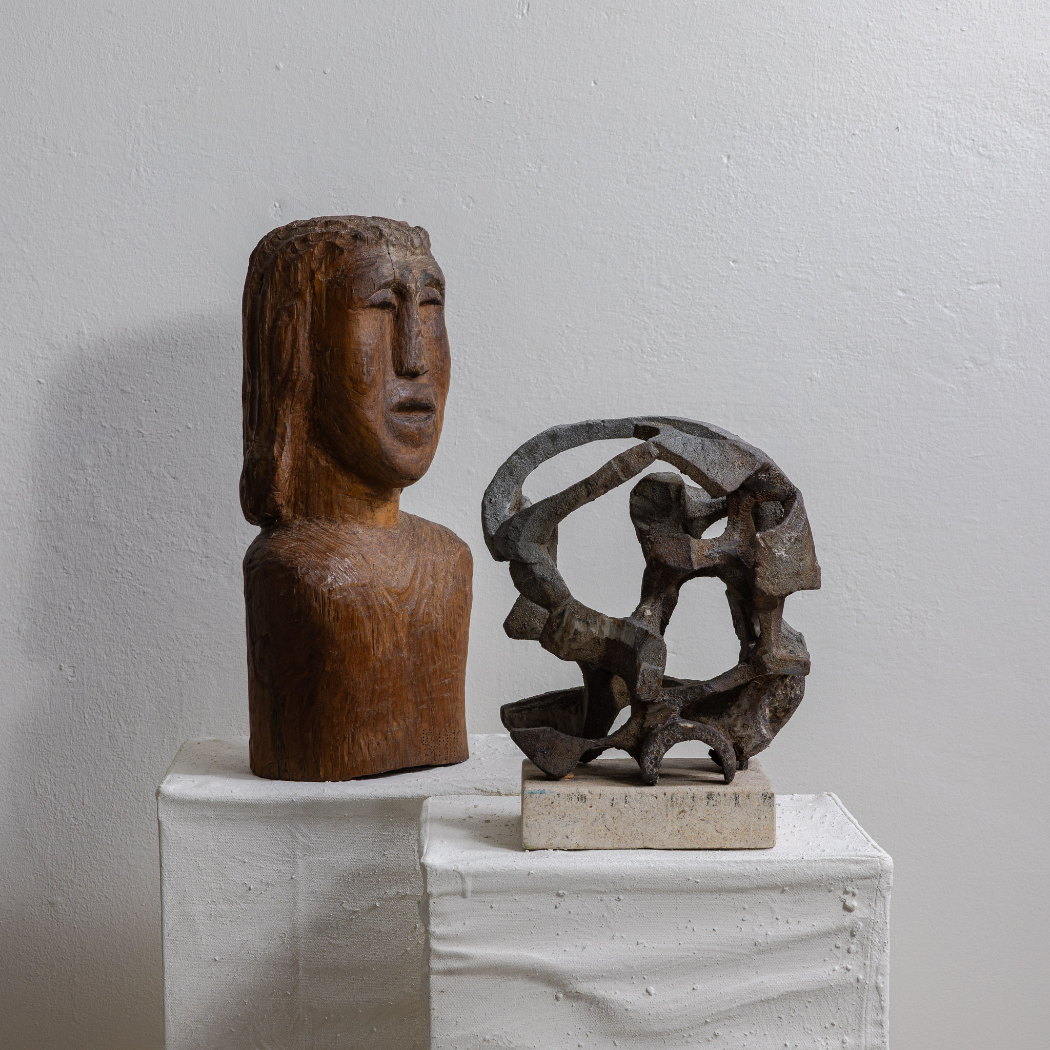 Abstract Metal Sculpture, Marble Base, Italy 1970s - Image 4