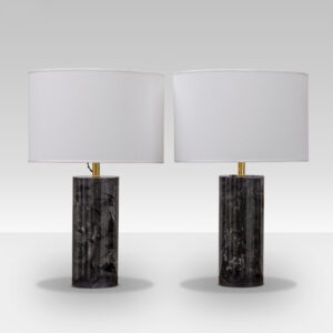 Grey Cracked Plexiglass Table Lamps