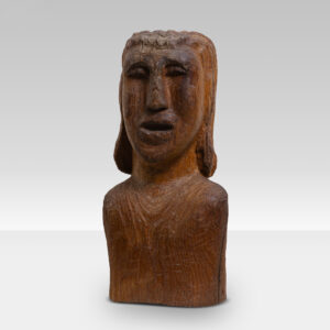 Female Bust Wood Sculpture | Signed GB 1970