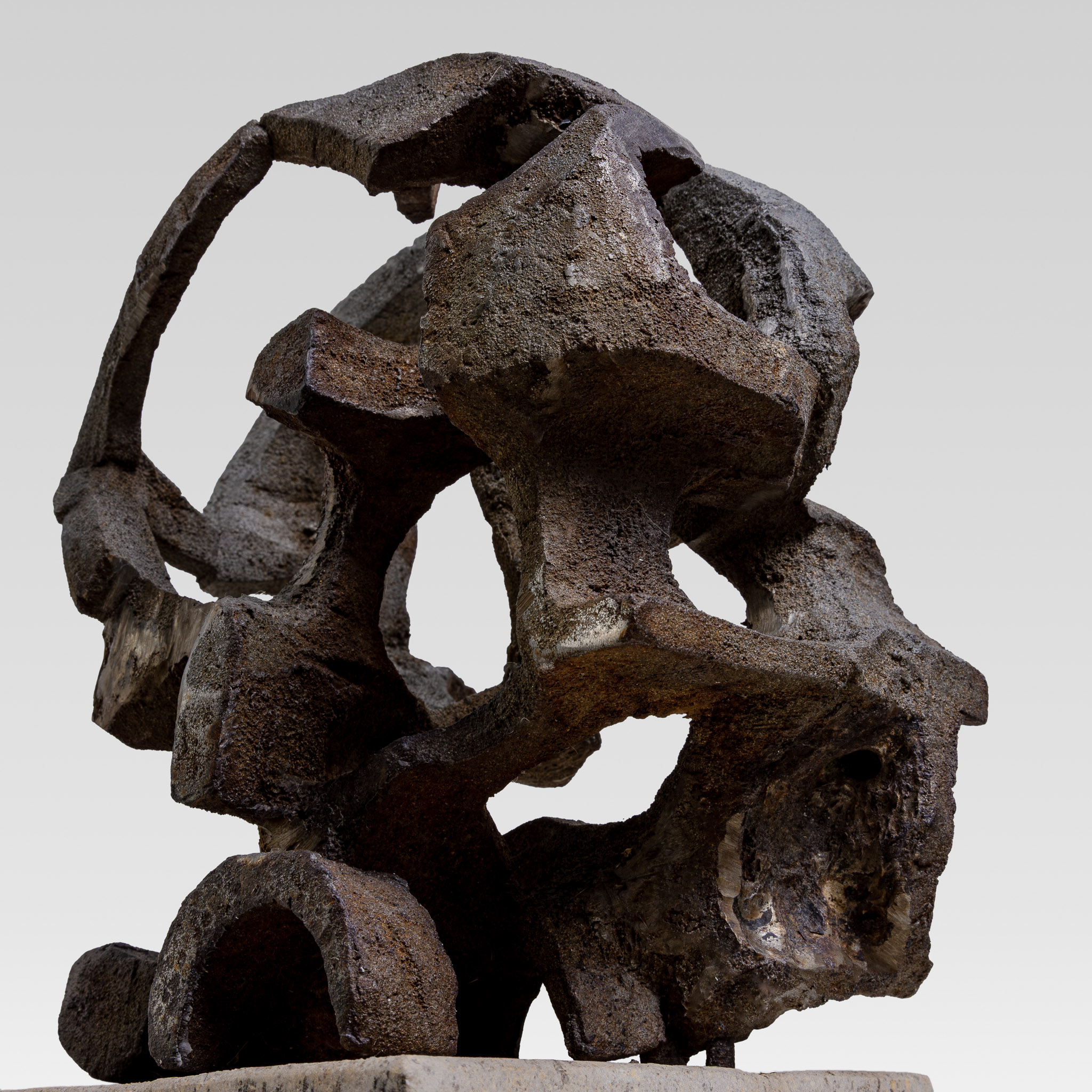 Abstract Metal Sculpture, Marble Base, Italy 1970s - Image 3