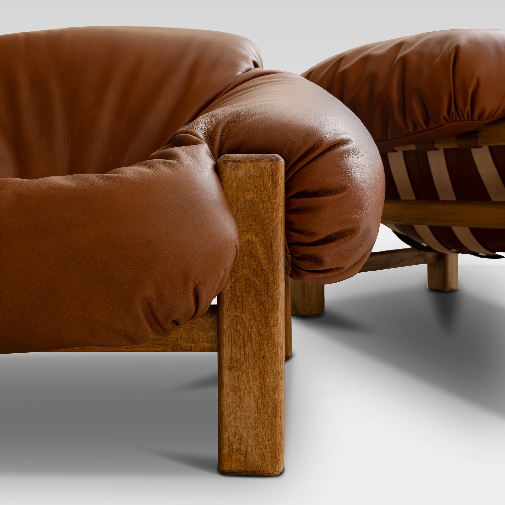 "Bahia" Armchairs | Walnut | Leather - Image 2