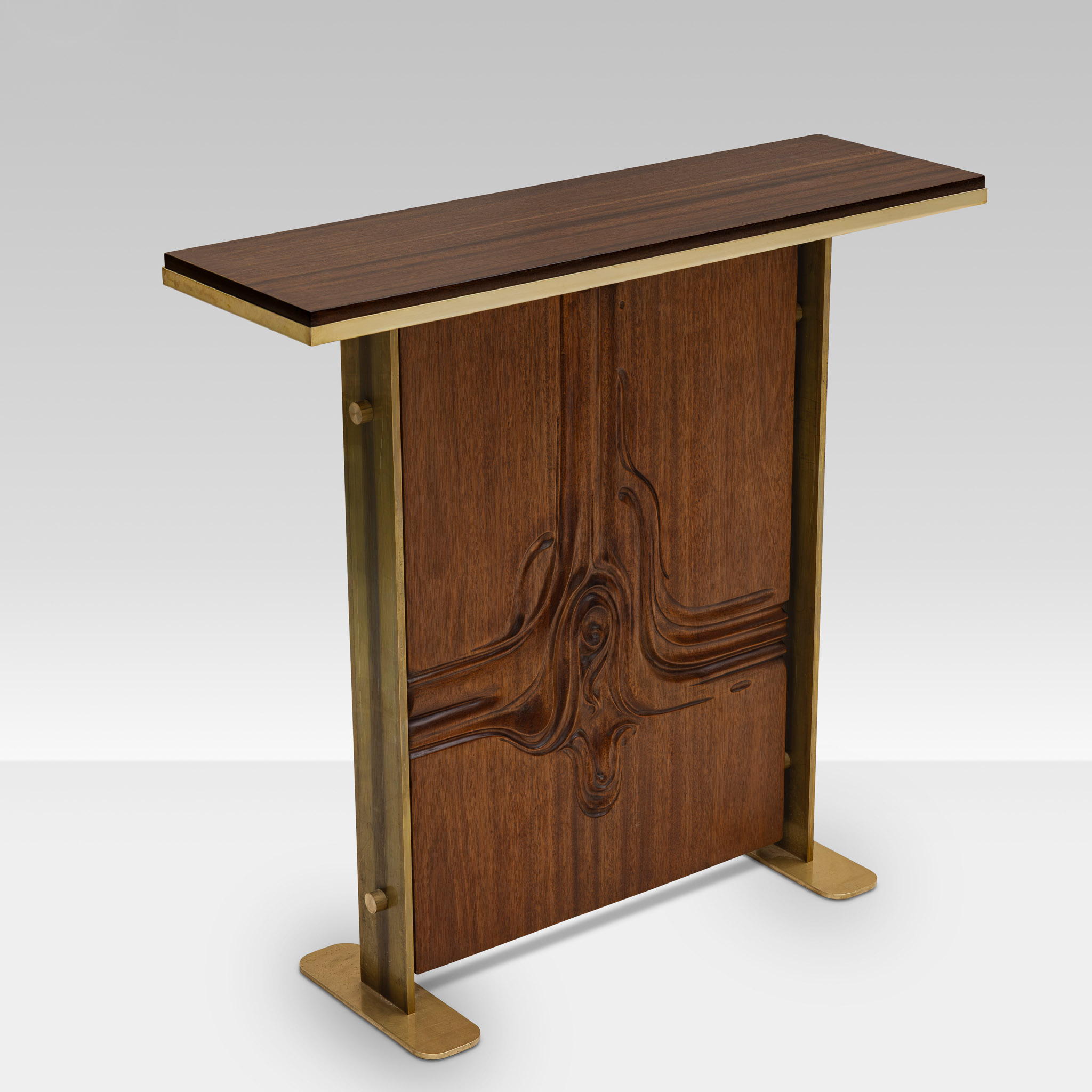 1970s Carved Wood Low-Relief Decorative Panel | Contemporary Console - Image 3