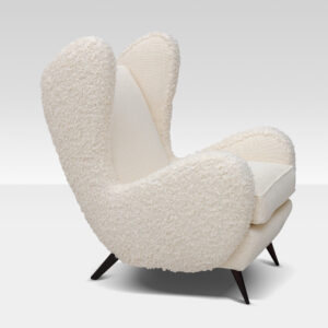 Mid-Century Modern Italian Armchair | Faux Shearling